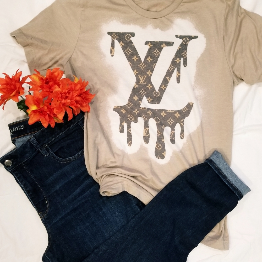Lv drip bleach tee